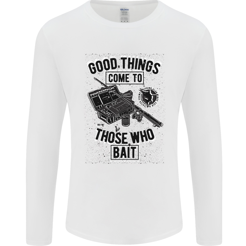 Those Who Bait Fishing Fisherman Funny Mens Long Sleeve T-Shirt White