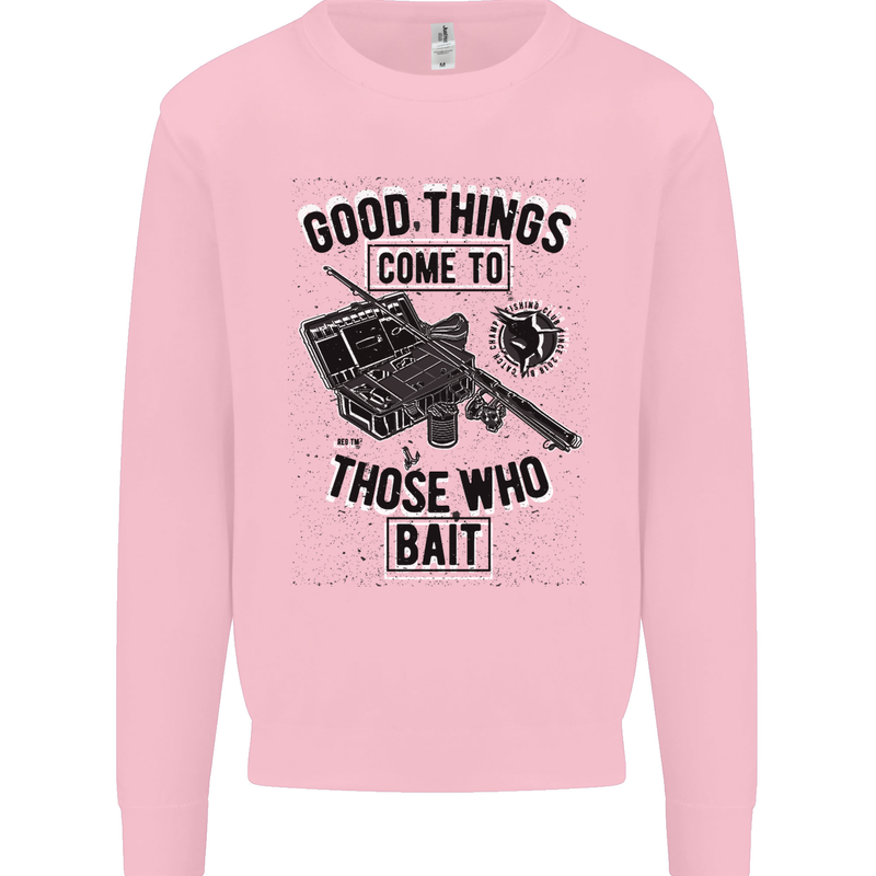 Those Who Bait Fishing Fisherman Funny Mens Sweatshirt Jumper Light Pink