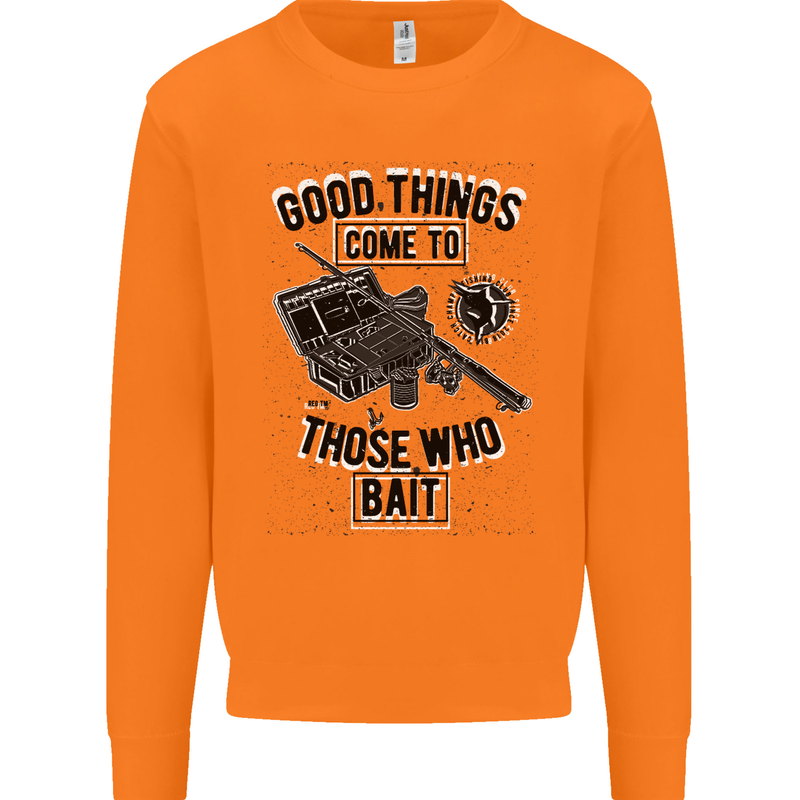 Those Who Bait Fishing Fisherman Funny Mens Sweatshirt Jumper Orange