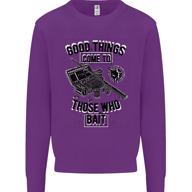 Those Who Bait Fishing Fisherman Funny Mens Sweatshirt Jumper Purple