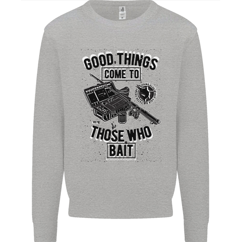 Those Who Bait Fishing Fisherman Funny Mens Sweatshirt Jumper Sports Grey