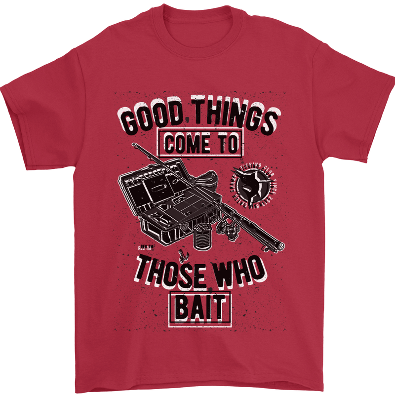 Those Who Bait Fishing Fisherman Funny Mens T-Shirt Cotton Gildan Red