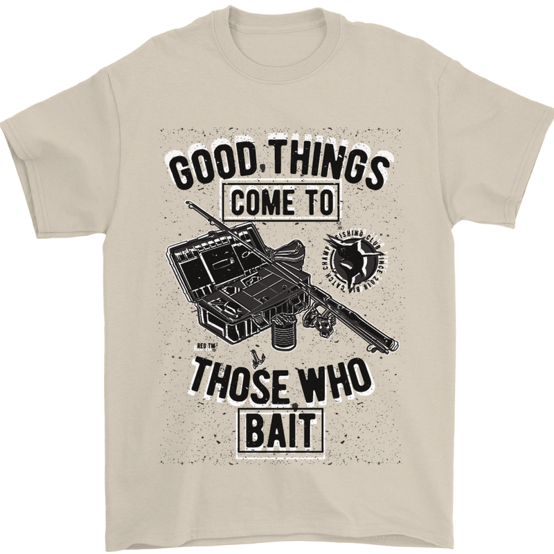 Those Who Bait Fishing Fisherman Funny Mens T-Shirt Cotton Gildan Sand