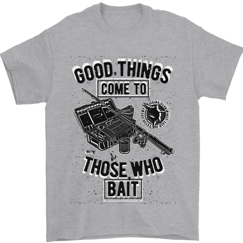 Those Who Bait Fishing Fisherman Funny Mens T-Shirt Cotton Gildan Sports Grey