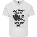 Those Who Bait Fishing Fisherman Funny Mens V-Neck Cotton T-Shirt White