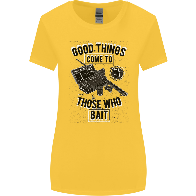 Those Who Bait Fishing Fisherman Funny Womens Wider Cut T-Shirt Yellow