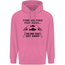 Three Fish Sizes Funny Fishing Fisherman Childrens Kids Hoodie Azalea