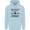 Three Fish Sizes Funny Fishing Fisherman Childrens Kids Hoodie Light Blue