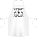 Three Fish Sizes Funny Fishing Fisherman Cotton Apron 100% Organic White