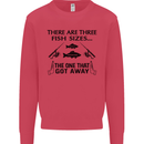 Three Fish Sizes Funny Fishing Fisherman Kids Sweatshirt Jumper Heliconia