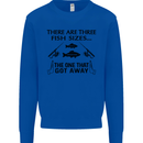 Three Fish Sizes Funny Fishing Fisherman Kids Sweatshirt Jumper Royal Blue