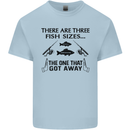 Three Fish Sizes Funny Fishing Fisherman Kids T-Shirt Childrens Light Blue