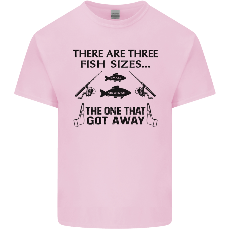 Three Fish Sizes Funny Fishing Fisherman Kids T-Shirt Childrens Light Pink