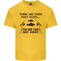 Three Fish Sizes Funny Fishing Fisherman Kids T-Shirt Childrens Yellow