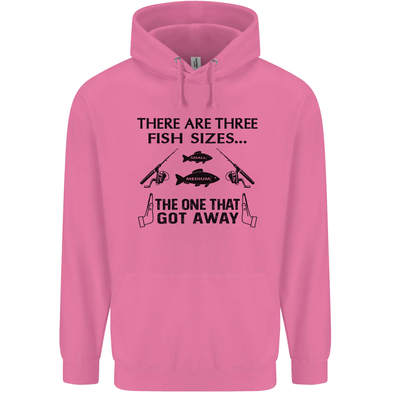 Three Fish Sizes Funny Fishing Fisherman Mens 80% Cotton Hoodie Azelea
