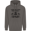 Three Fish Sizes Funny Fishing Fisherman Mens 80% Cotton Hoodie Charcoal