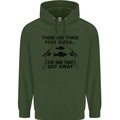 Three Fish Sizes Funny Fishing Fisherman Mens 80% Cotton Hoodie Forest Green
