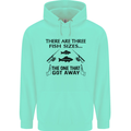 Three Fish Sizes Funny Fishing Fisherman Mens 80% Cotton Hoodie Peppermint