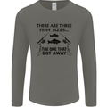 Three Fish Sizes Funny Fishing Fisherman Mens Long Sleeve T-Shirt Charcoal