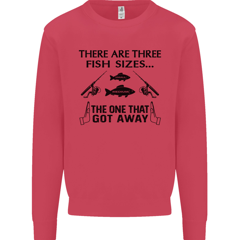 Three Fish Sizes Funny Fishing Fisherman Mens Sweatshirt Jumper Heliconia