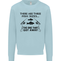 Three Fish Sizes Funny Fishing Fisherman Mens Sweatshirt Jumper Light Blue