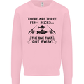 Three Fish Sizes Funny Fishing Fisherman Mens Sweatshirt Jumper Light Pink