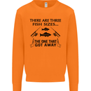 Three Fish Sizes Funny Fishing Fisherman Mens Sweatshirt Jumper Orange