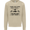 Three Fish Sizes Funny Fishing Fisherman Mens Sweatshirt Jumper Sand