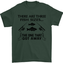 Three Fish Sizes Funny Fishing Fisherman Mens T-Shirt Cotton Gildan Forest Green