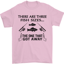 Three Fish Sizes Funny Fishing Fisherman Mens T-Shirt Cotton Gildan Light Pink