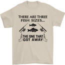 Three Fish Sizes Funny Fishing Fisherman Mens T-Shirt Cotton Gildan Sand