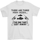 Three Fish Sizes Funny Fishing Fisherman Mens T-Shirt Cotton Gildan White