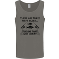 Three Fish Sizes Funny Fishing Fisherman Mens Vest Tank Top Charcoal