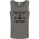Three Fish Sizes Funny Fishing Fisherman Mens Vest Tank Top Charcoal