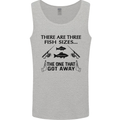 Three Fish Sizes Funny Fishing Fisherman Mens Vest Tank Top Sports Grey