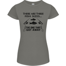 Three Fish Sizes Funny Fishing Fisherman Womens Petite Cut T-Shirt Charcoal