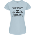 Three Fish Sizes Funny Fishing Fisherman Womens Petite Cut T-Shirt Light Blue
