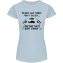 Three Fish Sizes Funny Fishing Fisherman Womens Petite Cut T-Shirt Light Blue