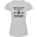 Three Fish Sizes Funny Fishing Fisherman Womens Petite Cut T-Shirt Sports Grey