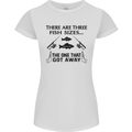 Three Fish Sizes Funny Fishing Fisherman Womens Petite Cut T-Shirt White