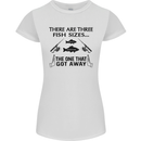 Three Fish Sizes Funny Fishing Fisherman Womens Petite Cut T-Shirt White