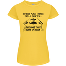 Three Fish Sizes Funny Fishing Fisherman Womens Petite Cut T-Shirt Yellow