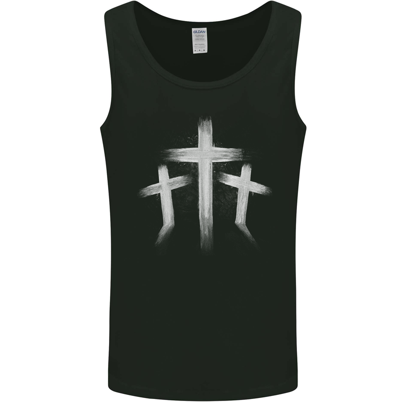 Three Gothic Crosses Grunge Mens Vest Tank Top Black