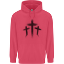 Three Grunge Crosses Gothic Childrens Kids Hoodie Heliconia
