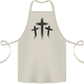Three Grunge Crosses Gothic Cotton Apron 100% Organic Natural