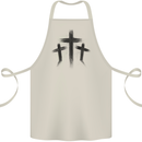 Three Grunge Crosses Gothic Cotton Apron 100% Organic Natural