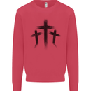 Three Grunge Crosses Gothic Kids Sweatshirt Jumper Heliconia