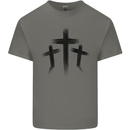 Three Grunge Crosses Gothic Kids T-Shirt Childrens Charcoal