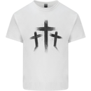 Three Grunge Crosses Gothic Kids T-Shirt Childrens White