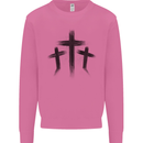Three Grunge Crosses Gothic Mens Sweatshirt Jumper Azalea
